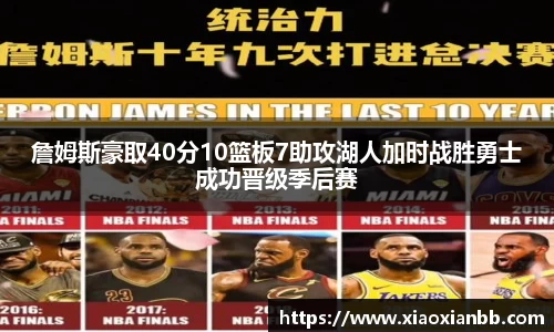 詹姆斯豪取40分10篮板7助攻湖人加时战胜勇士成功晋级季后赛